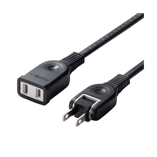 （まとめ）サンワサプライ 電源延長コード 2P ブラック 5m TAP-EX2105BK 1本【×5セット】