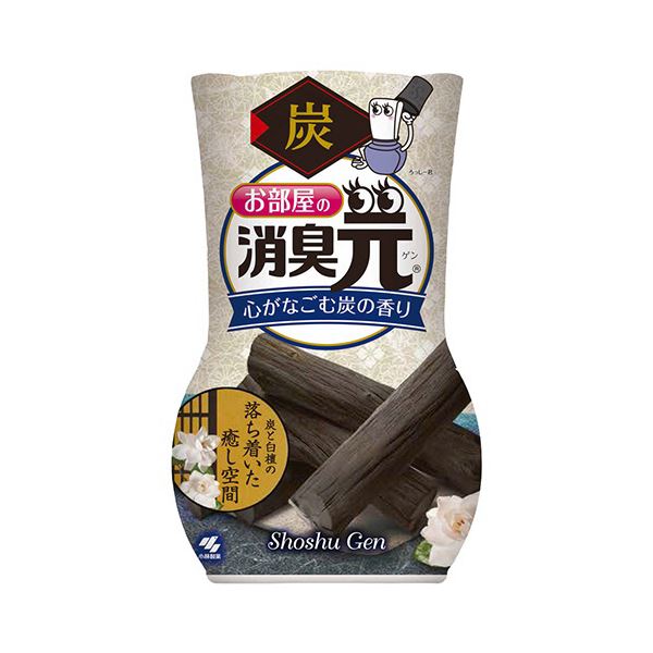 （まとめ）小林製薬 お部屋の消臭元心がなごむ炭の香り 400ml 1セット（3個）【×5セット】