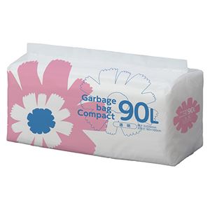 （まとめ）TANOSEE ゴミ袋 コンパクト 透明90L 1パック（50枚）【×5セット】