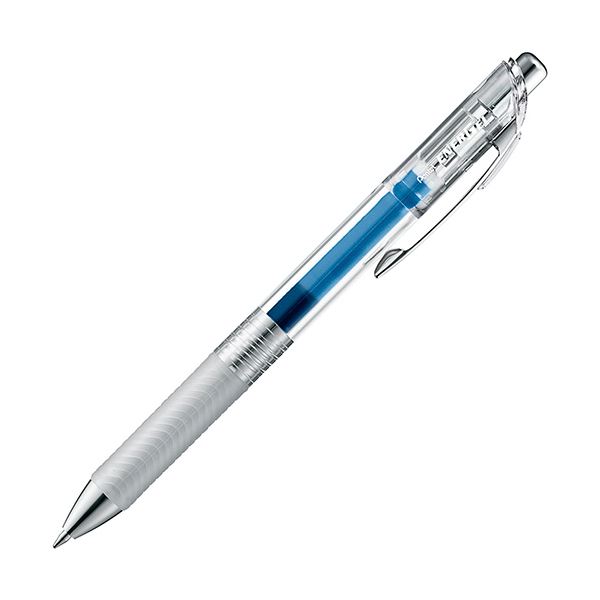 （まとめ）ぺんてる ゲルインクボールペン ノック式エナージェル インフリー 0.7mm ブルー（軸色：クリア）BL77TL-C 1セット（10本）【×5セット】