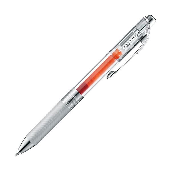 （まとめ）ぺんてる ゲルインクボールペン ノック式エナージェル インフリー 0.7mm オレンジ（軸色：クリア）BL77TL-F 1セット（10本）【×5セット】