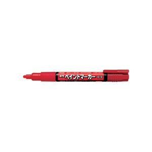 （まとめ）ぺんてる 油性ペイントマーカー 中字 赤MMP20-B 1セット（10本）【×5セット】