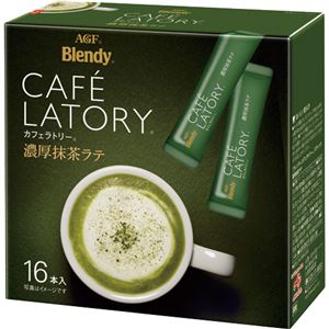 （まとめ）味の素AGF ブレンディ カフェラトリースティック 濃厚抹茶ラテ 1箱（16本）【×10セット】 - 拡大画像