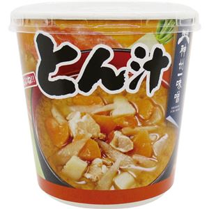 （まとめ）神州一味噌 おいしいね！！とん汁カップ 59g 1ケース（6食）【×10セット】 - 拡大画像