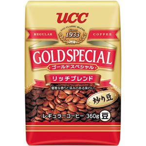 （まとめ）UCC ゴールドスペシャルリッチブレンド 360g（豆）1袋【×10セット】 - 拡大画像