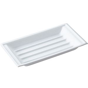 （まとめ）デンカポリマー 発泡舟皿 大L-2フナサラダイ 1パック（100枚）【×10セット】