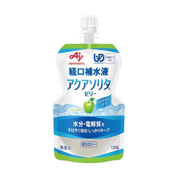 （まとめ）味の素 アクアソリタ ゼリー りんご風味130g 1ケース（6個）【×10セット】