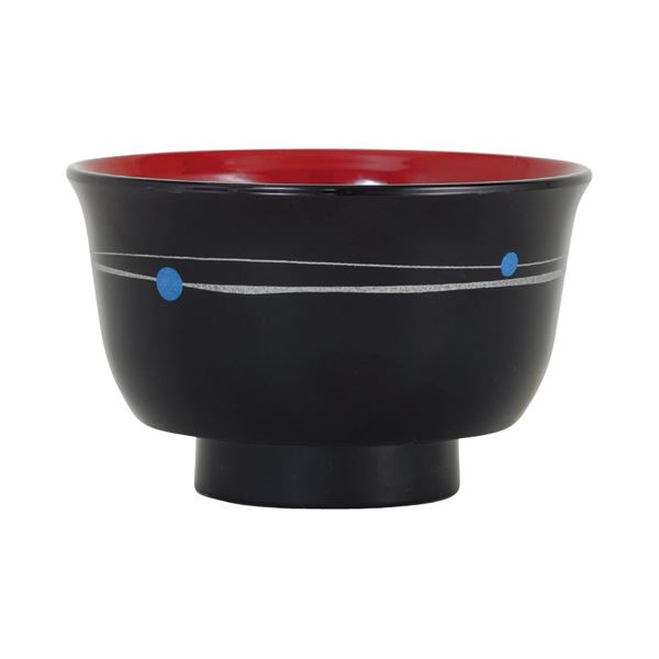 （まとめ）台和 汁椀 遊水玉 黒 1個【×10セット】