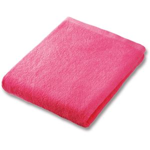 （まとめ）業務用スレンカラーバスタオル ピンク 1枚【×10セット】 - 拡大画像