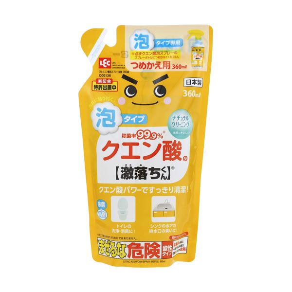 （まとめ）レック クエン酸泡スプレー 詰替360ml C00136 1パック【×20セット】