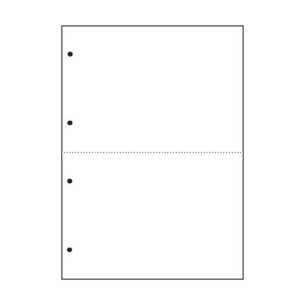 TANOSEE 汎用マルチタイププリンタ帳票 白紙 A4 2分割 4穴 1箱（2500枚：500枚×5冊）
