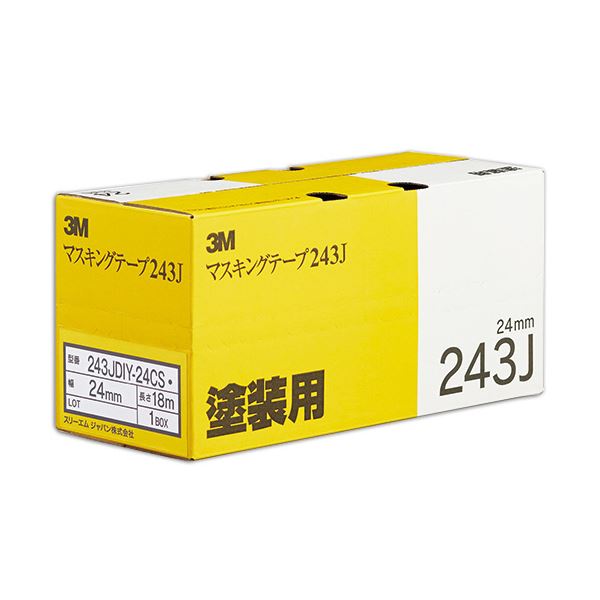 3M スコッチ マスキングテープ243J 塗装用 24mm×18m 243JDIY-24CS 1セット（50巻：5巻×10パック）