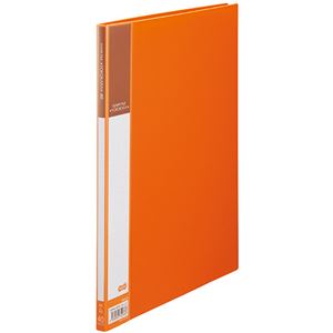 TANOSEE 書類が入れやすいクリヤーファイル「ヨコカラ」 A4タテ 40ポケット 背幅11mm オレンジ 1セット（10冊）