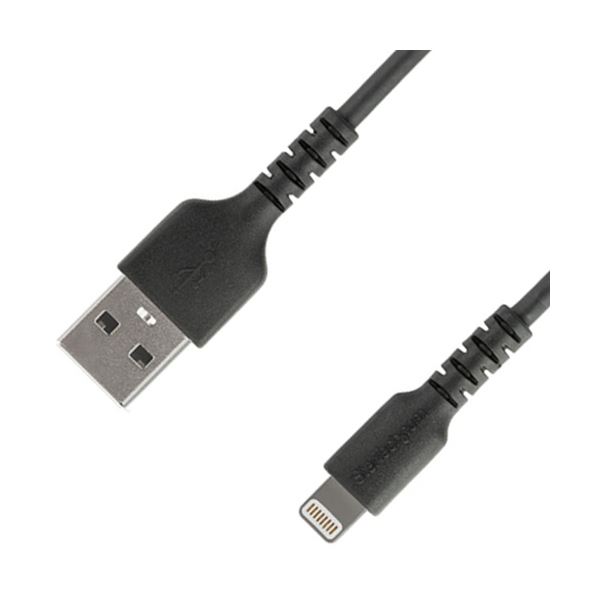 （まとめ）StarTech.com 高耐久性ライトニングケーブル 1m ブラック Apple MFi認証 Lightning - USB ケーブル RUSBLTMM1MB 1本 【×3セット】