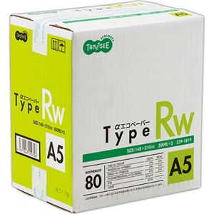 （まとめ）TANOSEE αエコペーパータイプRW A5 1箱（2500枚：500枚×5冊） 【×3セット】