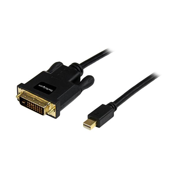 （まとめ）StarTech.com MiniDisplayPort-DVI変換ケーブル Mini DP（オス）-DVI-D（オス） 1920×1200 MDP2DVIMM3B 1本 【×3セット】