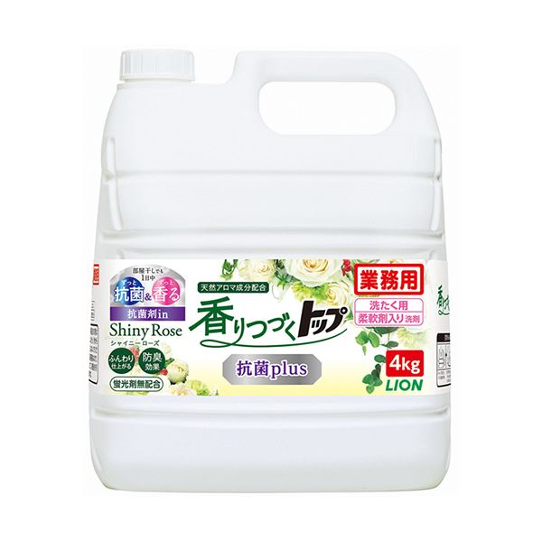 （まとめ）ライオン 香りつづくトップ 抗菌Plus シャイニーローズ 業務用 4kg 1本 【×3セット】