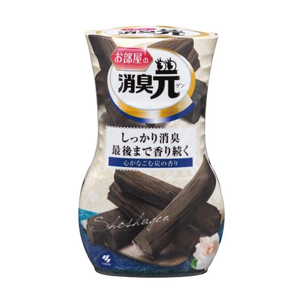 （まとめ）小林製薬 お部屋の消臭元 心がなごむ炭の香り 400ml 1セット（5個） 【×3セット】