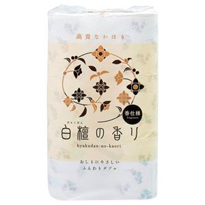 (まとめ)四国特紙 トイレットペーパー 白檀の香り ダブル 芯あり 30m 1パック(12ロール) 【×3セット】