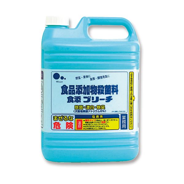 （まとめ）ミツエイ 食添ブリーチ 業務用 5kg 1本 【×5セット】