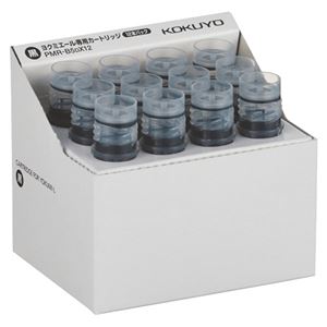 （まとめ）コクヨ ホワイトボード用マーカー[ヨクミエール] 交換カートリッジ 黒 PMR-B5DX12 1パック（12本） 【×5セット】