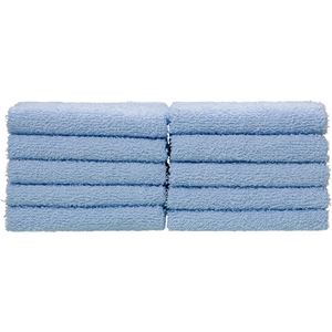 （まとめ）おしぼりタオル ブルー 110匁 1パック（10枚） 【×5セット】