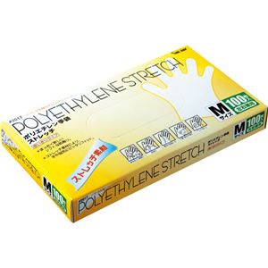 (まとめ)川西工業 ポリエチレン手袋 ストレッチ M 2017M 1箱(100枚) 【×5セット】