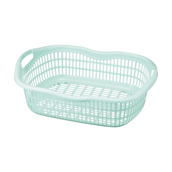 （まとめ）アサヒ化成 サンテール 脱衣かご #50 ミントブルー K-0250 1個 【×10セット】