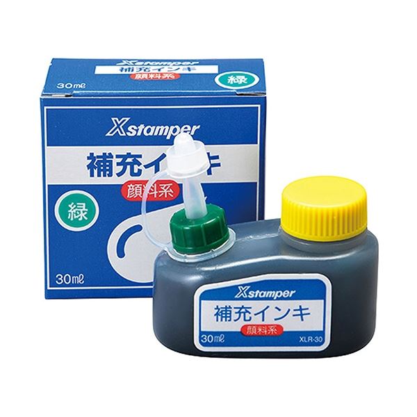 (まとめ) シヤチハタ Xスタンパー 補充インキ 顔料系全般用 30ml 緑 XLR-30 1個 【×20セット】