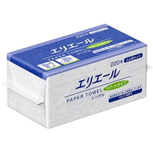 (まとめ) 大王製紙 エリエール ペーパータオル スマートタイプ シングル 小小判 220枚 1パック 【×30セット】