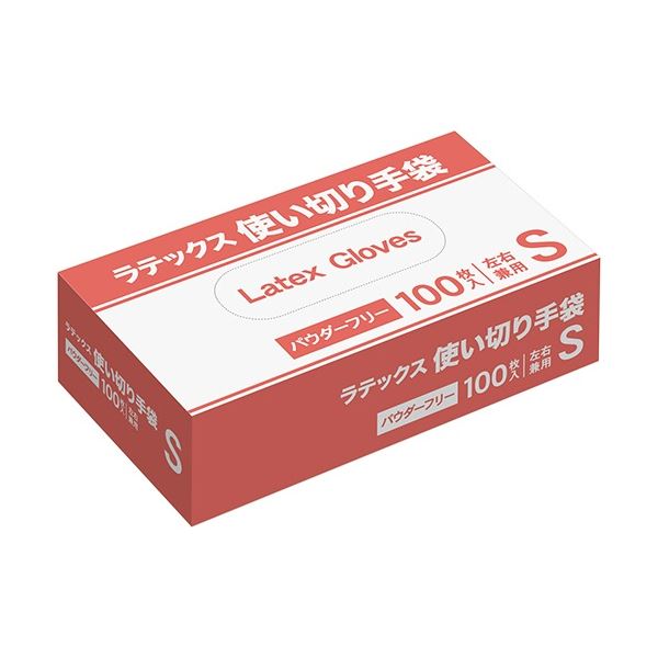 (まとめ) ラテックス 手袋 パウダーフリー S 1パック(100枚) 【×3セット】