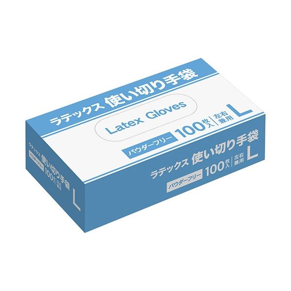 (まとめ) ラテックス 手袋 パウダーフリー L 1パック(100枚) 【×3セット】