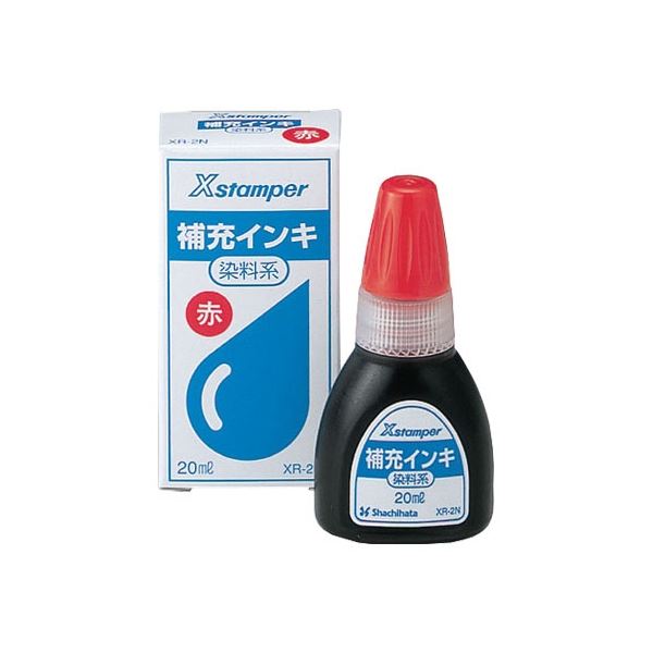 (まとめ) シヤチハタ Xスタンパー補充インキ 染料系 20ml 赤 XR-2N 1個 【×5セット】