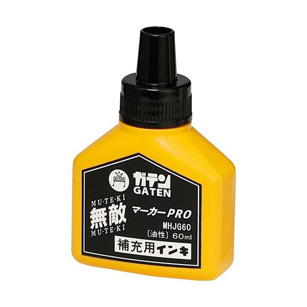 (まとめ) 寺西化学 ガテン無敵マーカーPRO 補充液 60ml 黒 MHJG60-T1 1個 【×10セット】