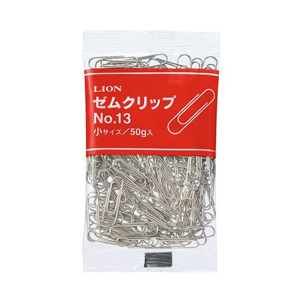 (まとめ) ライオン事務器 ゼムクリップ 小 23mm 50g No.13-50 1パック 【×50セット】