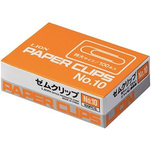 (まとめ) ライオン事務器 ゼムクリップ 特大 33mm No.10-100 1箱(100本) 【×10セット】