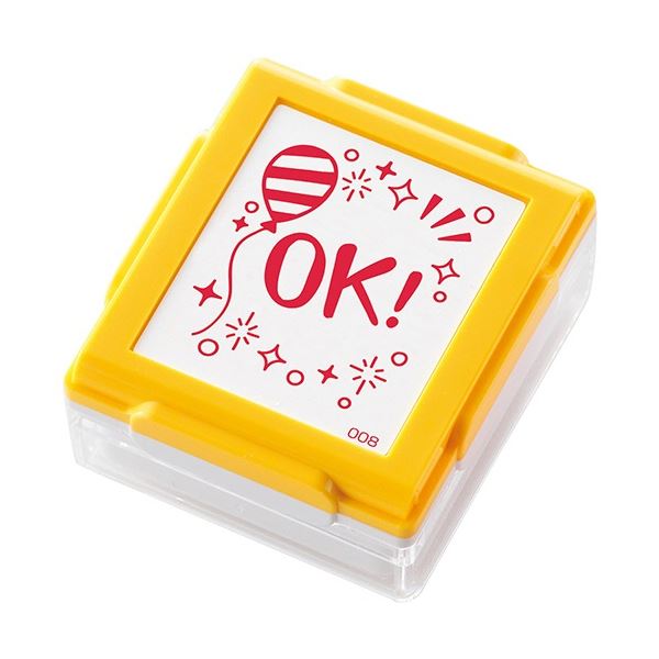 (まとめ) シヤチハタ いいね！スタンプくん イエロー OK PEW-A1-R-08 1個 【×5セット】