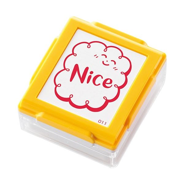 (まとめ) シヤチハタ いいね！スタンプくん イエロー Nice PEW-A1-R-11 1個 【×5セット】