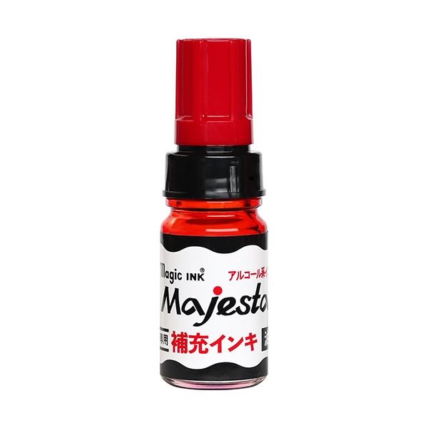 (まとめ) 寺西化学 マジックインキ マジェスター・抗菌マジェスター用補充インキ 10ml 赤 MHJA-10ML-T2 1本 【×10セット】