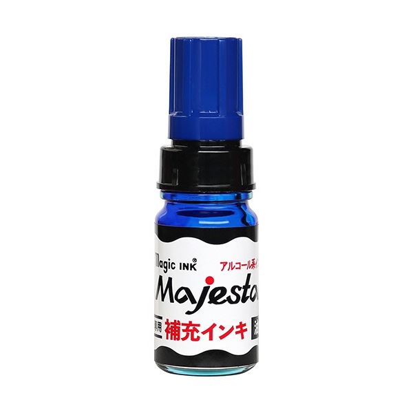 (まとめ) 寺西化学 マジックインキ マジェスター・抗菌マジェスター用補充インキ 10ml 青 MHJA-10ML-T3 1本 【×10セット】