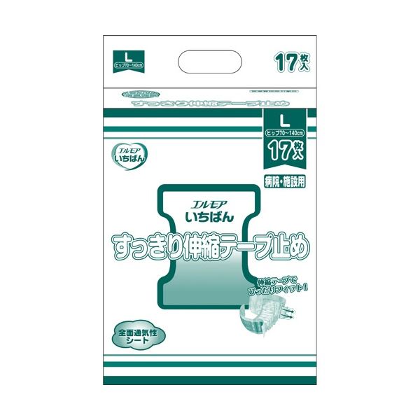 (まとめ) カミ商事 エルモア いちばん すっきり伸縮テープ止め L 1パック(17枚) 【×3セット】