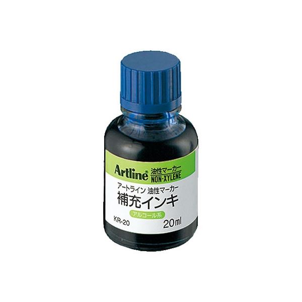 (まとめ) シヤチハタ アートライン補充インキ 20ml 青 KR-20 1個 【×30セット】