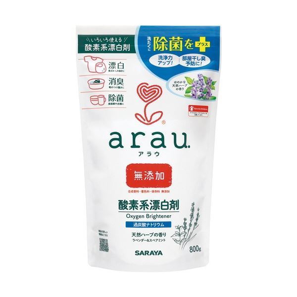 (まとめ) サラヤ arau. 酸素系漂白剤 800g 1パック 【×5セット】