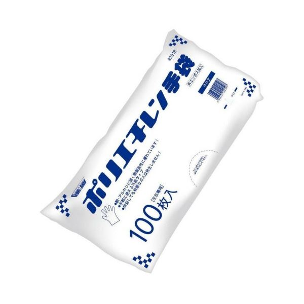 (まとめ) 川西工業 ポリエチレン手袋 外エンボス エコノミー クリア S #2018 1パック(100枚) 【×20セット】