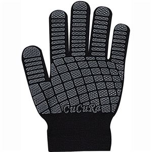 (まとめ) 福徳産業 CuCuRa(キュキュラ) すべり止め付軍手 ブラック 1双 【×10セット】