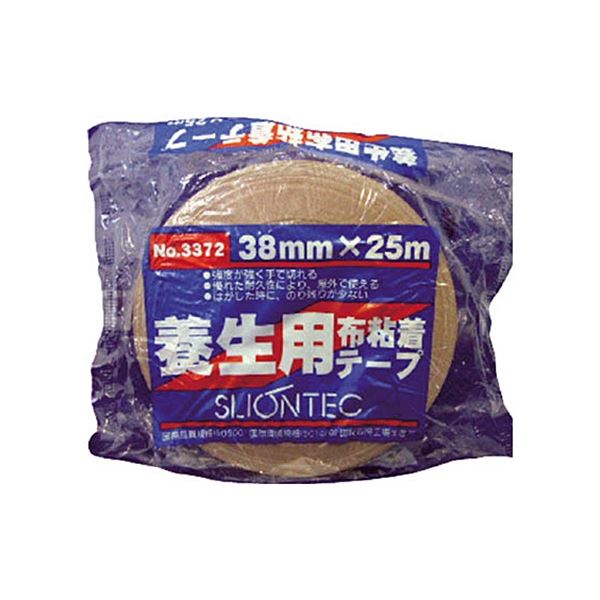 (まとめ) スリオンテック 養生用布粘着テープ 38mm ブラウン 337200-KD-00-38X25 1巻 【×10セット】