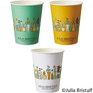 (まとめ) TANOSEE 紙コップ Plants(プランツ) 275ml(9オンス) 1パック(100個) 【×10セット】