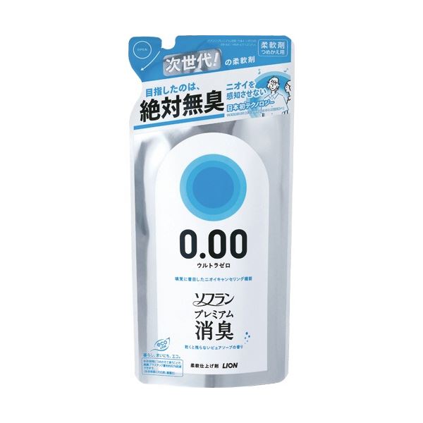 (まとめ) ライオン ソフラン プレミアム消臭 ウルトラゼロ つめかえ用 400ml 1パック 【×10セット】