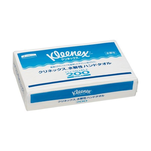 (まとめ) 日本製紙クレシア クリネックス 水解性ハンドタオル200 200枚 1パック 【×30セット】