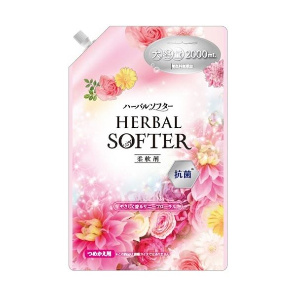 (まとめ) ミツエイ ハーバルソフター 抗菌剤配合 つめかえ用 2000ml 1個 【×10セット】